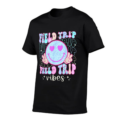 Field Day Field Trip Vibes Fun Day Groovy Teacher Student  Vintage-inspired T-Shirt