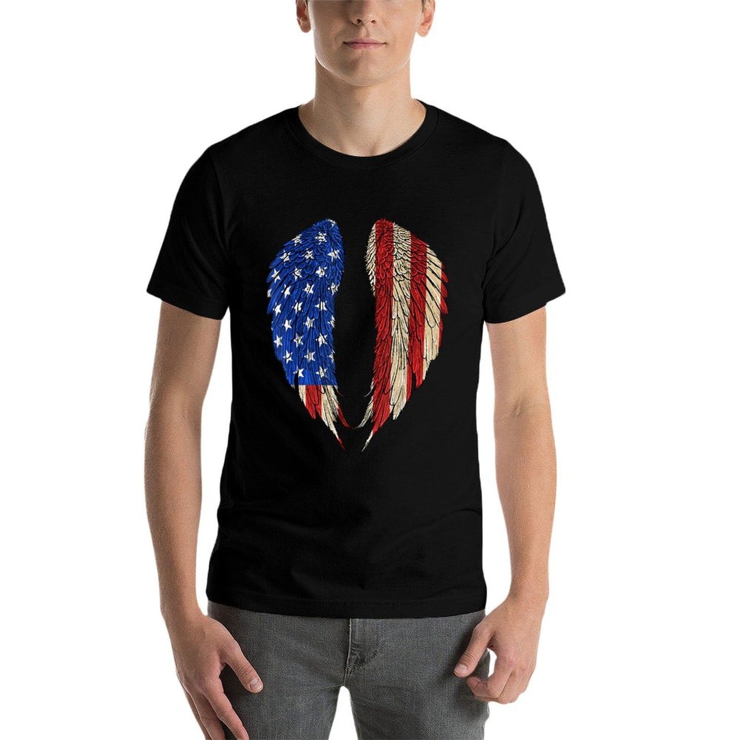 Angel Wings American Patriotic 4th Of July  Soft T-Shirt