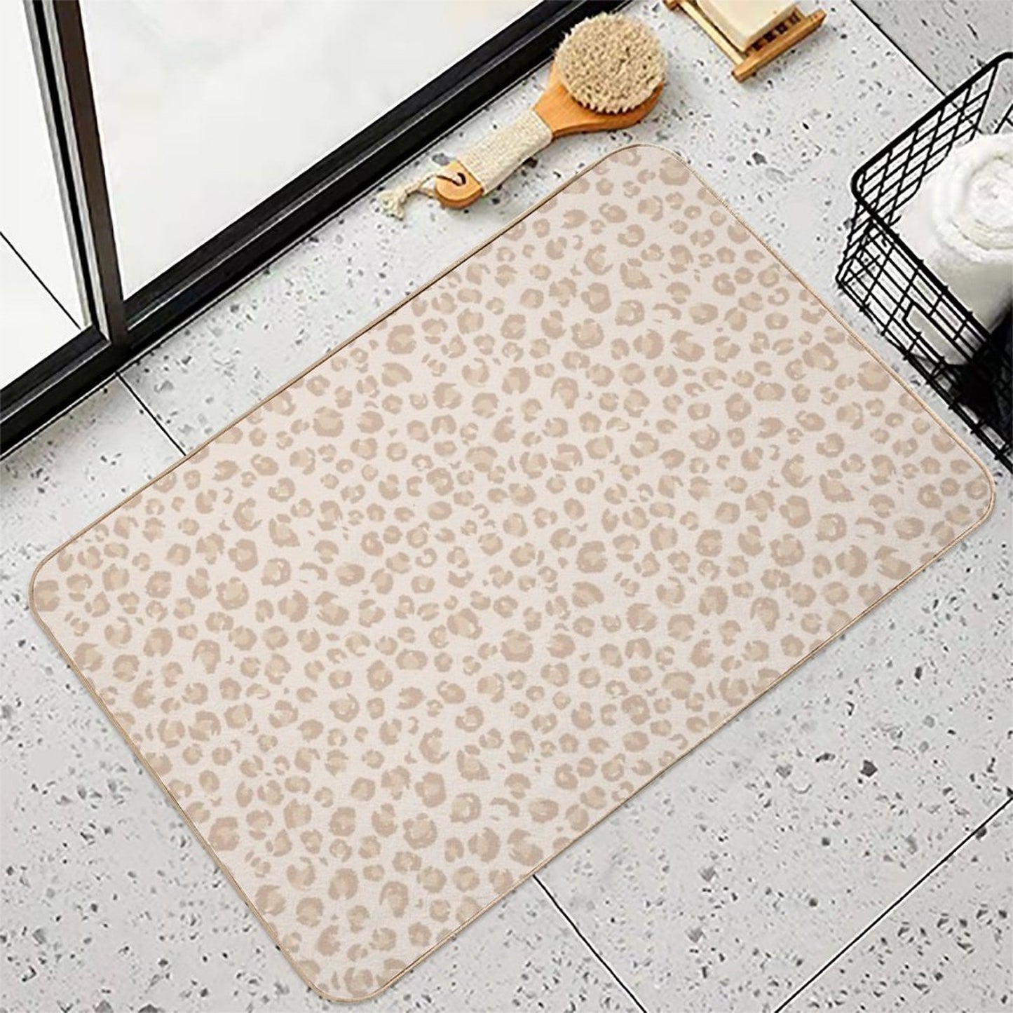Beige Animal Print Home Decor by Erin Kendal  Dirt-Trapping Bath Mat
