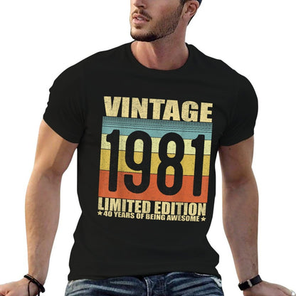 Vintage 1981 40th Birthday Gift Men Women 40 Years Old  Stretchy T-Shirt
