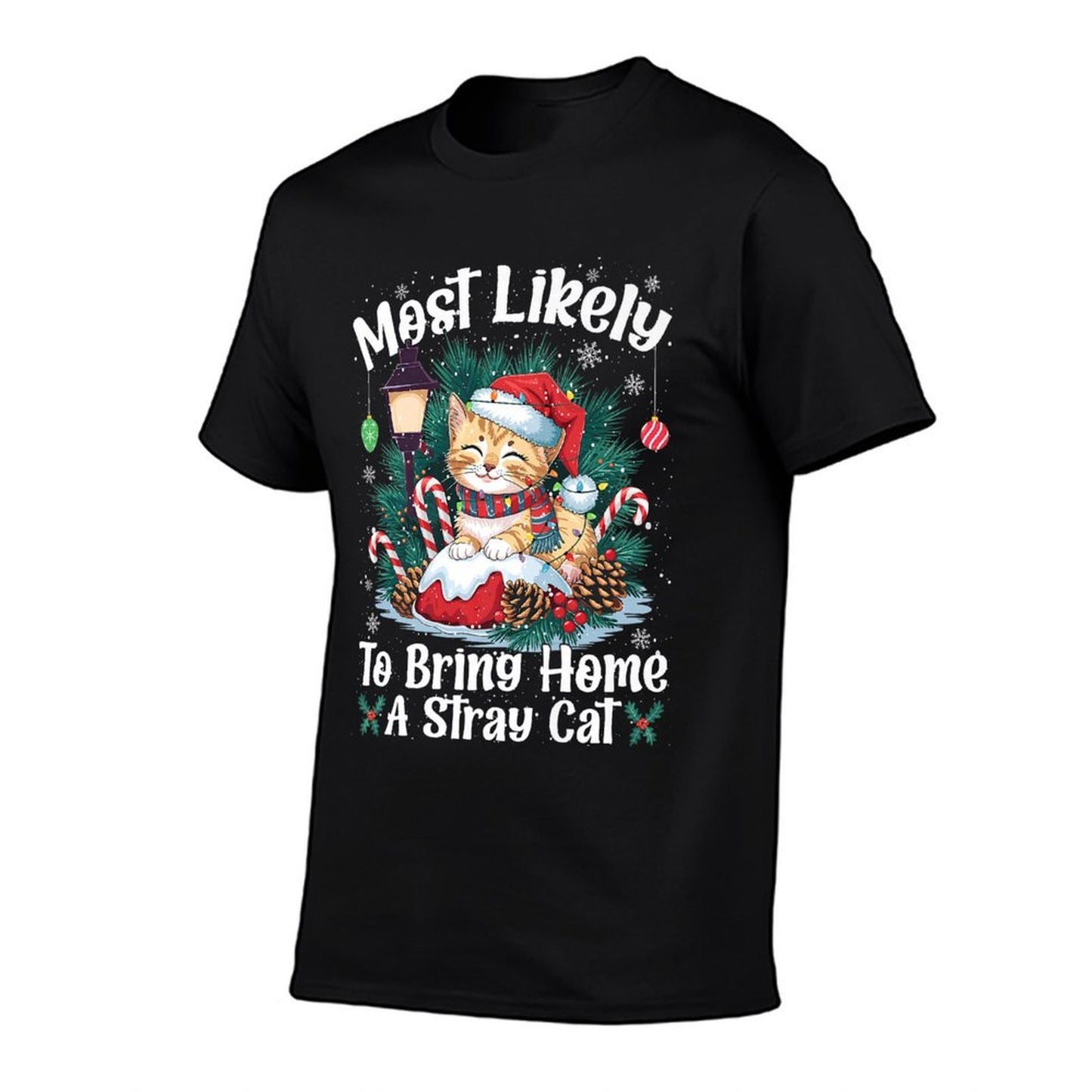 Most Likely To Bring Home A Stray Cat Christmas Pajamas Premium  Vintage-inspired T-Shirt