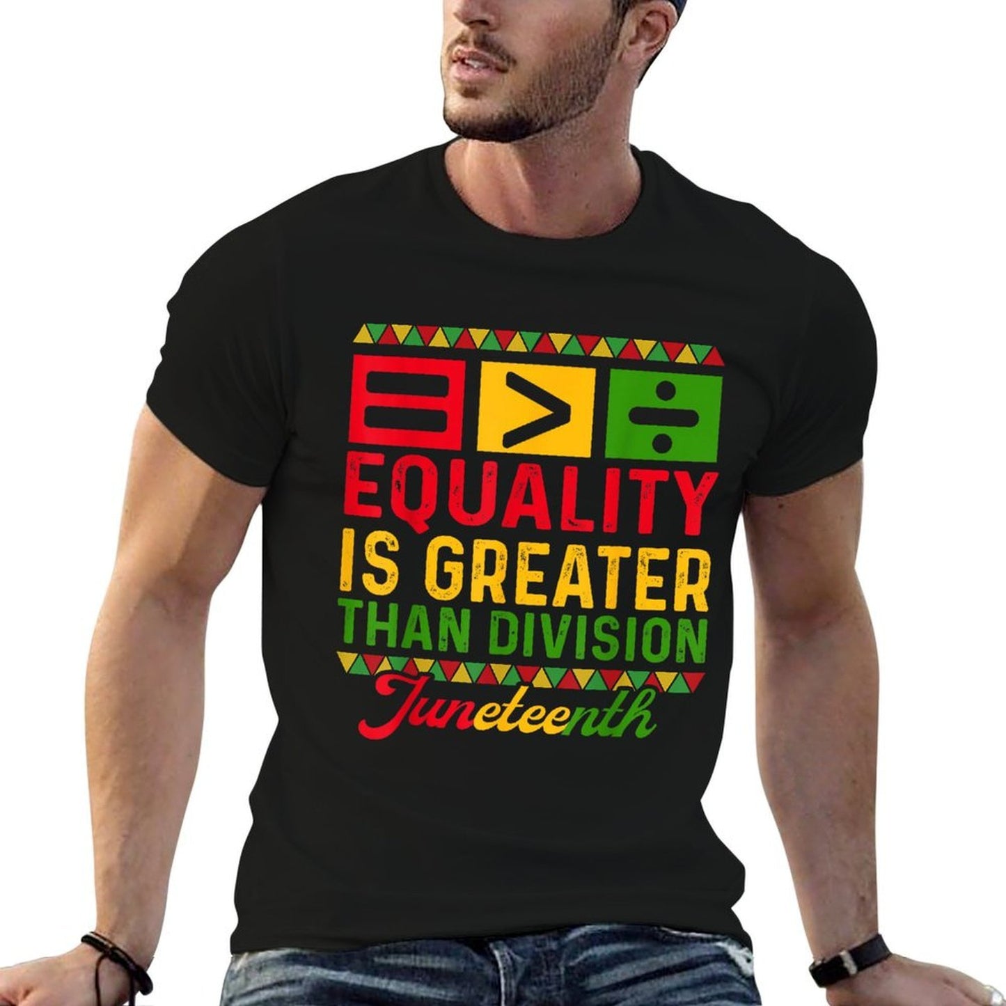 Juneteenth 1865 Equality Is Greater Than Division Math  Affordable Price T-Shirt