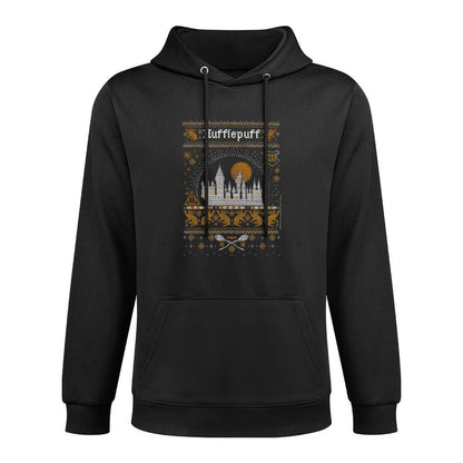 Harry Potter Hufflepuff Ugly Christmas Sweater Pattern Cotton-Polyester Blend Hoodie