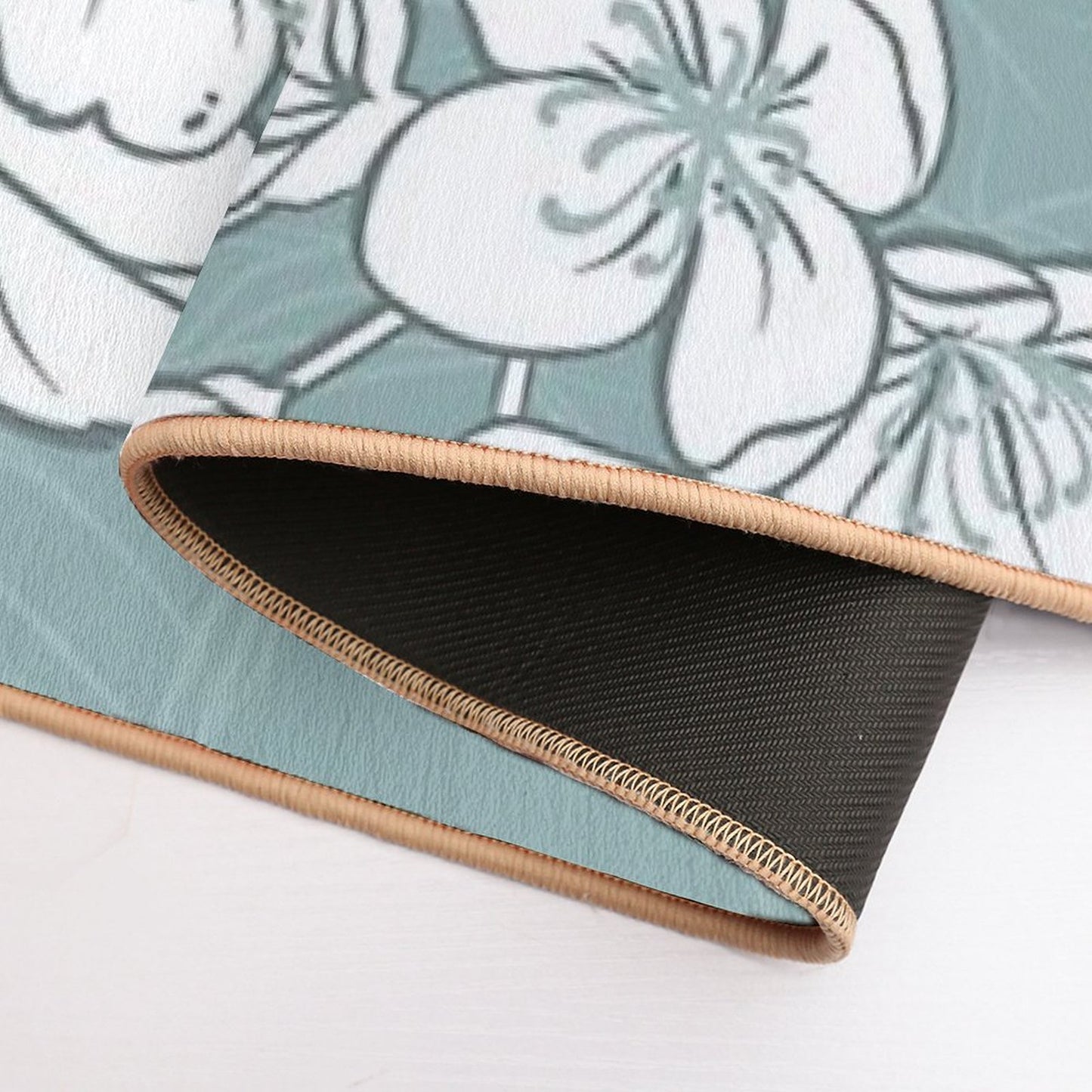 Jasmine Flowers Seamless Pattern  Easy Maintenance Bath Mat