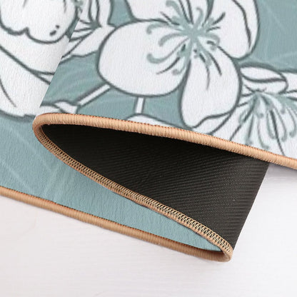 Jasmine Flowers Seamless Pattern  Easy Maintenance Bath Mat