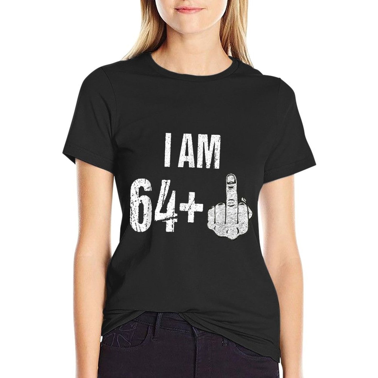 Vintage 1954 65th Birthday I Am 64 Plus Middle Finger  Summer-ready Fabric T-Shirt