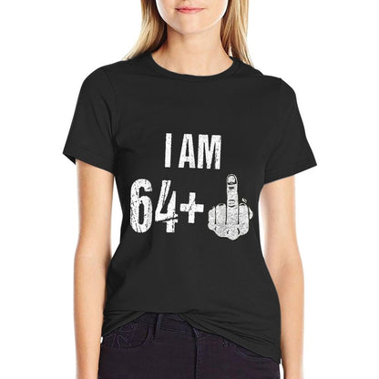 Vintage 1954 65th Birthday I Am 64 Plus Middle Finger  Summer-ready Fabric T-Shirt