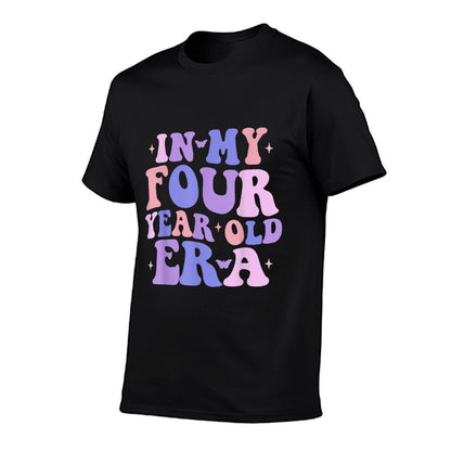 In My Four Year Old Era Kids Fourth Birthday Girls Boys  Oversized Silhouette T-Shirt
