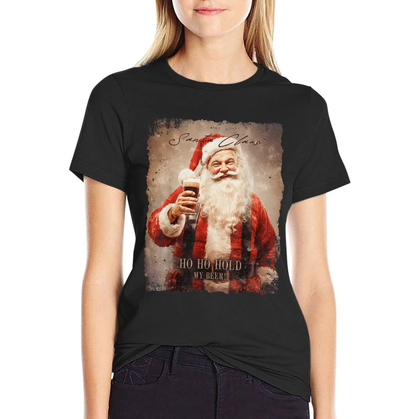 Winter Xmas Snowman Reindeer Merry Christmas Santa Claus  Lightweight T-Shirt