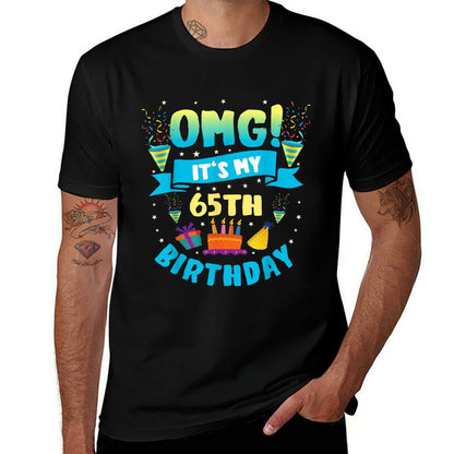 65 Year Old Shirt OMG It's My 65th Birthday  Tagless Design T-Shirt