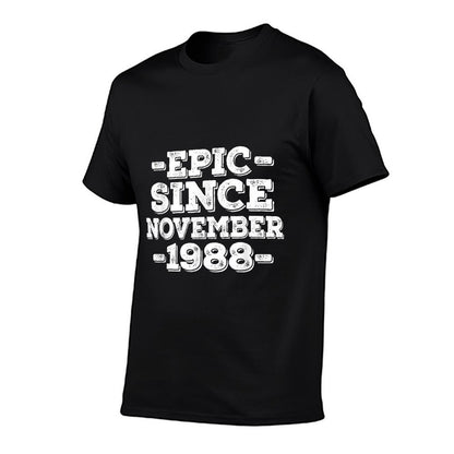 30th Birthday Thirty Bday Born in November 1988  Heathered Texture T-Shirt