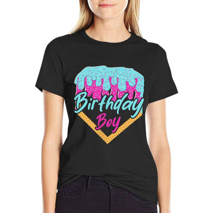 Baseball 10 Year Old Ice Cream Drip 10th Birthday Boy 10  Graphic-printed T-Shirt