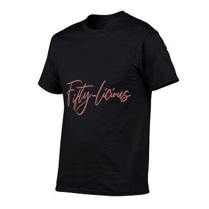 Fiftylicious 50 Years Old, For Women Her Funny 50th Birthday  Oversized Silhouette T-Shirt