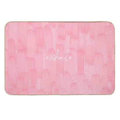 Exhale Flamingo Pink Strokes  Dirt-Trapping Bath Mat