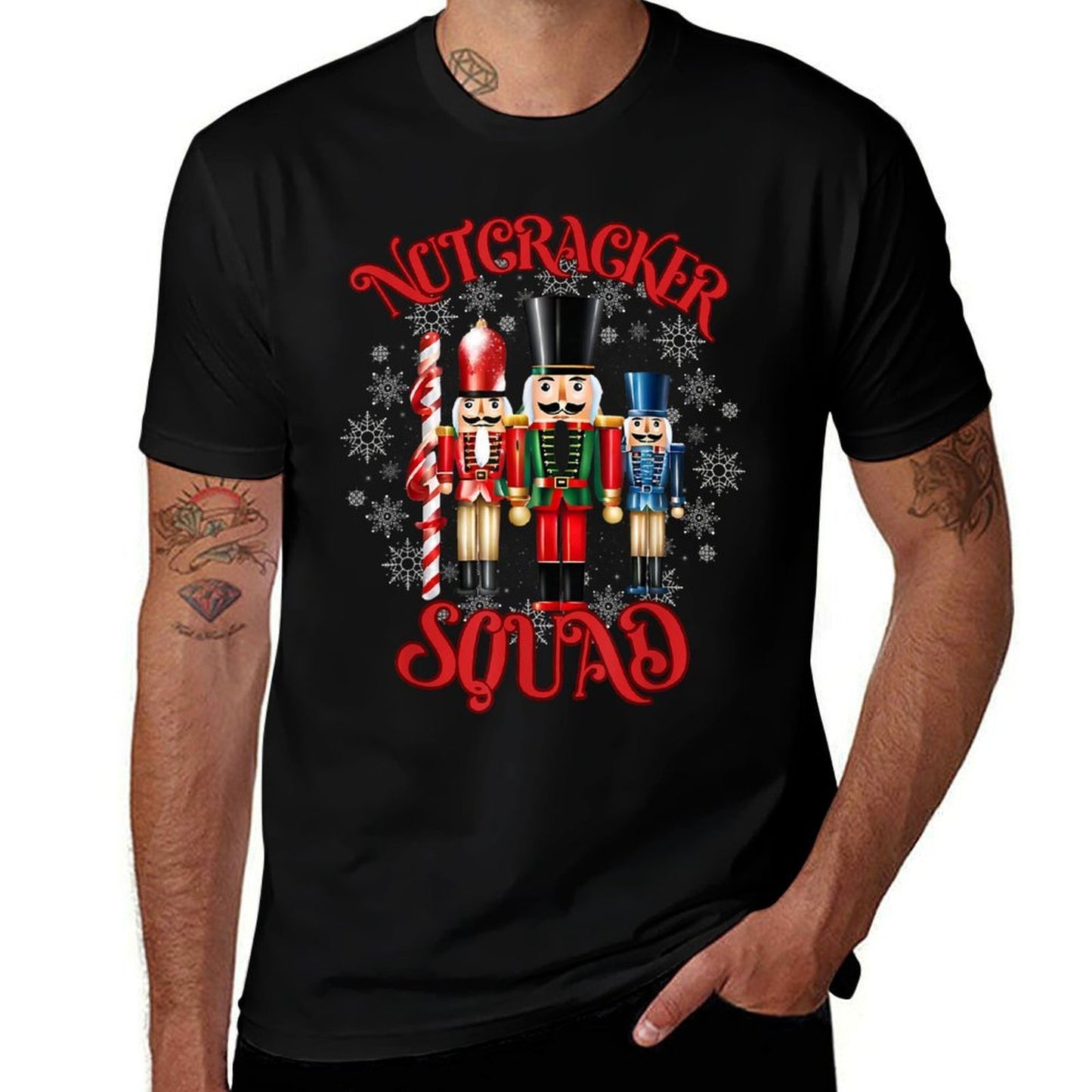 Nutcracker Squad Holiday Christmas Xmas Pajama  Cotton T-Shirt