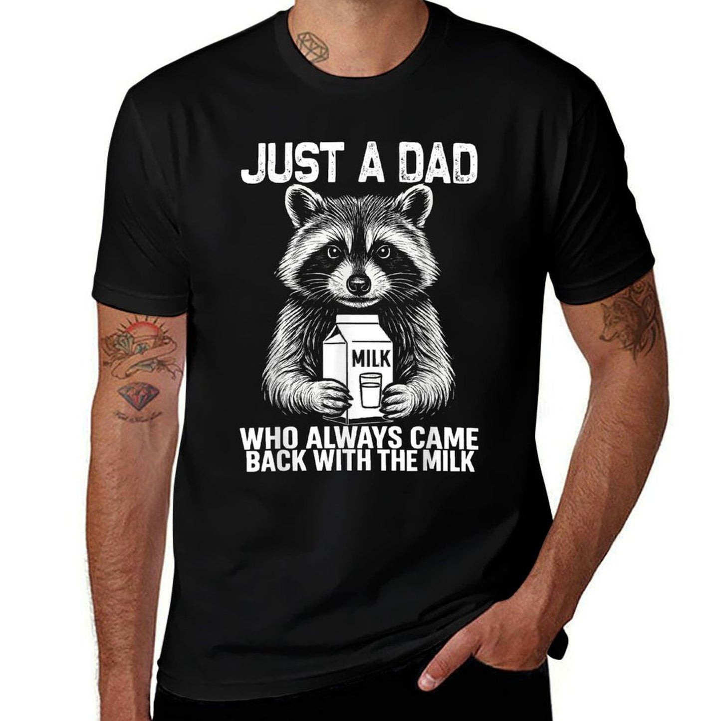 Just A Dad Who Always Came Back Fathers Day Funny Mens Graphic-printed T-Shirt