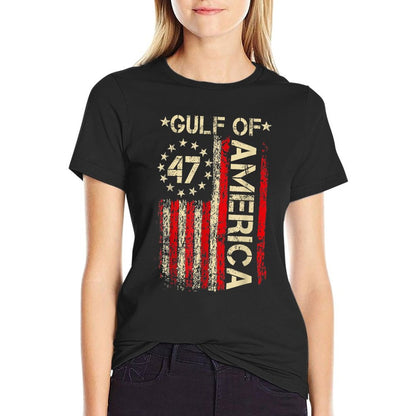 Retro Gulf of USA America Funny US Flag Versatile T-Shirt
