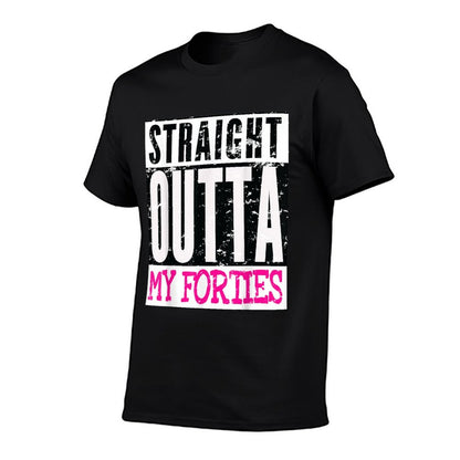 Straight Outta My Forties Funny Women's 50th Birthday Gift  Trendy Pattern T-Shirt