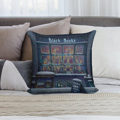Black Books Christmas Soft Decorative Cover Throw Pillow