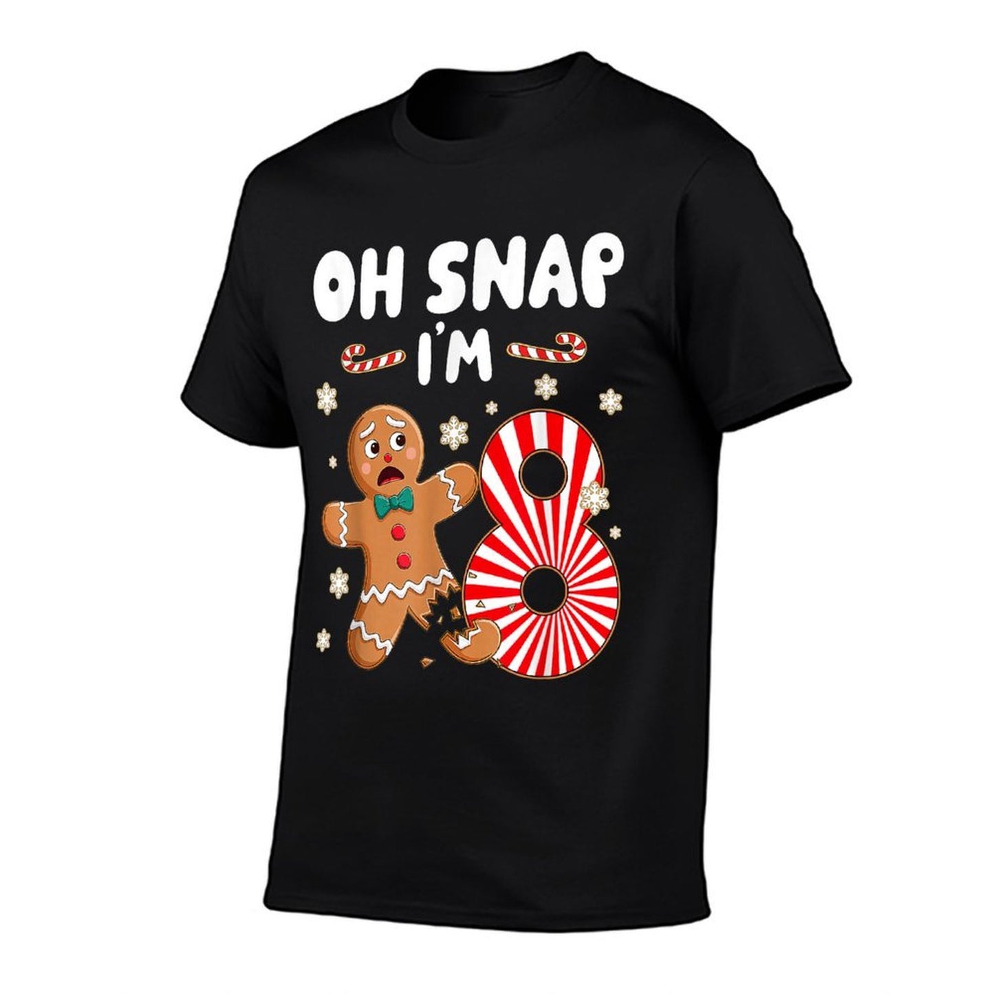Christmas Oh Snap 8 Year Old Gingerbread Man 8th Birthday  Easy-care T-Shirt