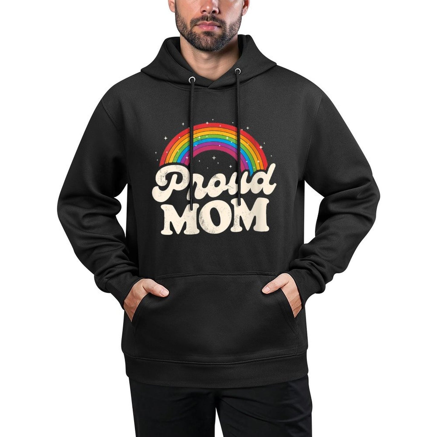 Womens LGBTQ Proud Mom Gay Pride LGBT Ally Rainbow Mother's Day Colorfast Hoodie