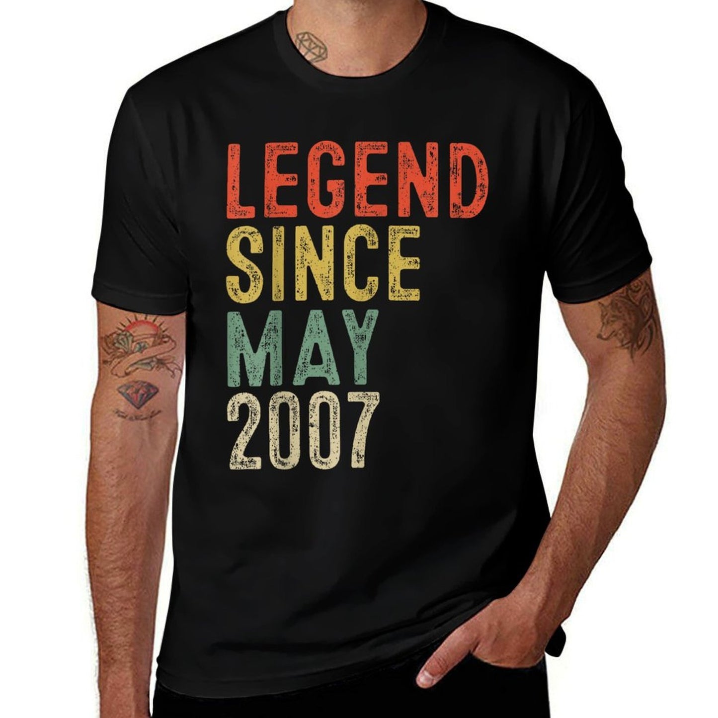 Legend Since May 2007 18th Birthday Gifts 18 Year Old  Vintage-inspired T-Shirt