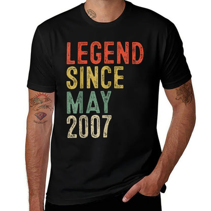 Legend Since May 2007 18th Birthday Gifts 18 Year Old  Vintage-inspired T-Shirt