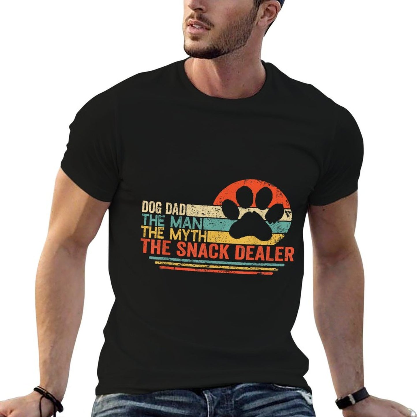 Vintage Dog Dad The Man The Myth Snack Dealer Father Day  Soft T-Shirt