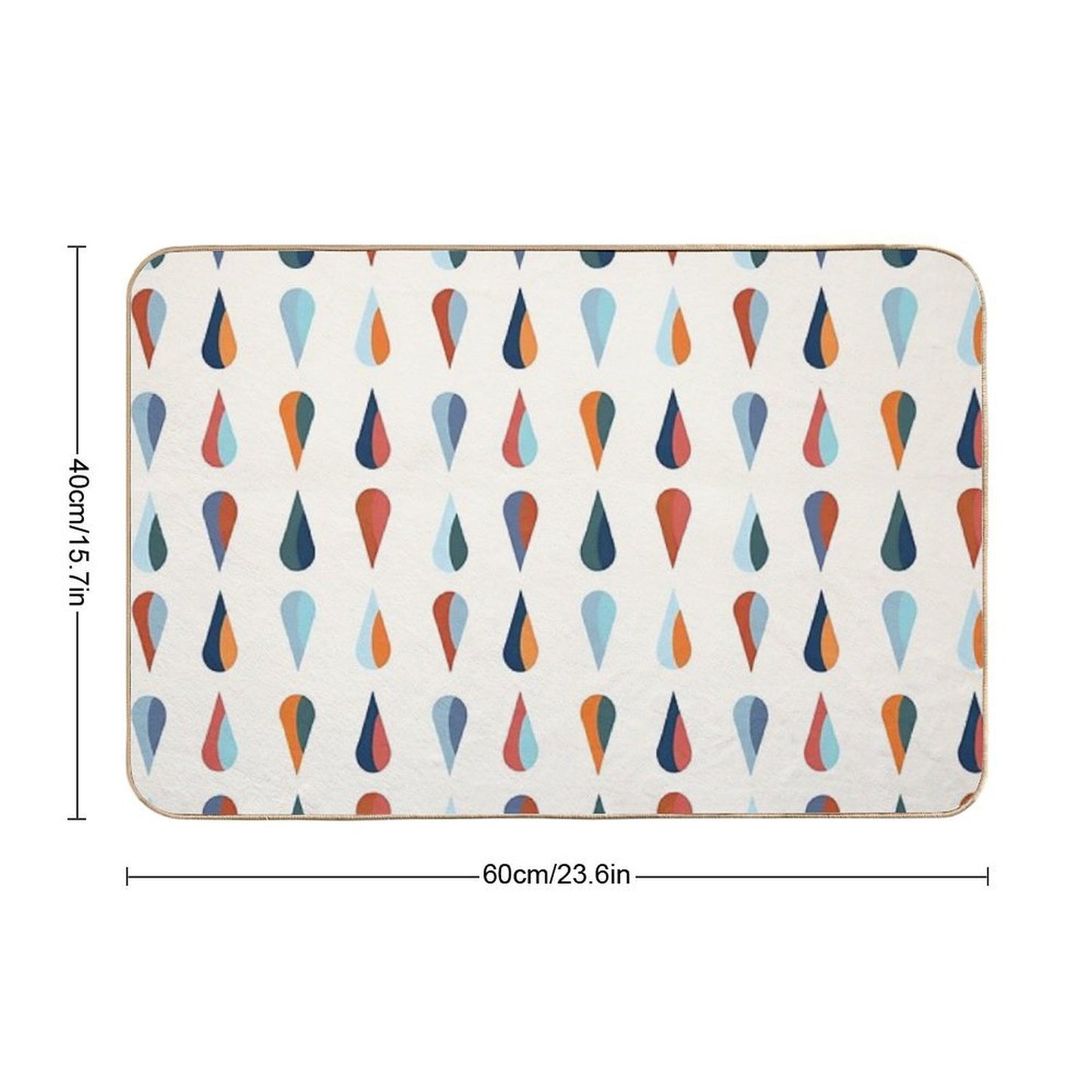 Teardrop Graphic in Blue And Orange  Versatile Bath Mat