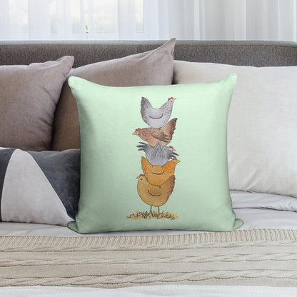 Hen Tower Soft Washable Throw Pillow