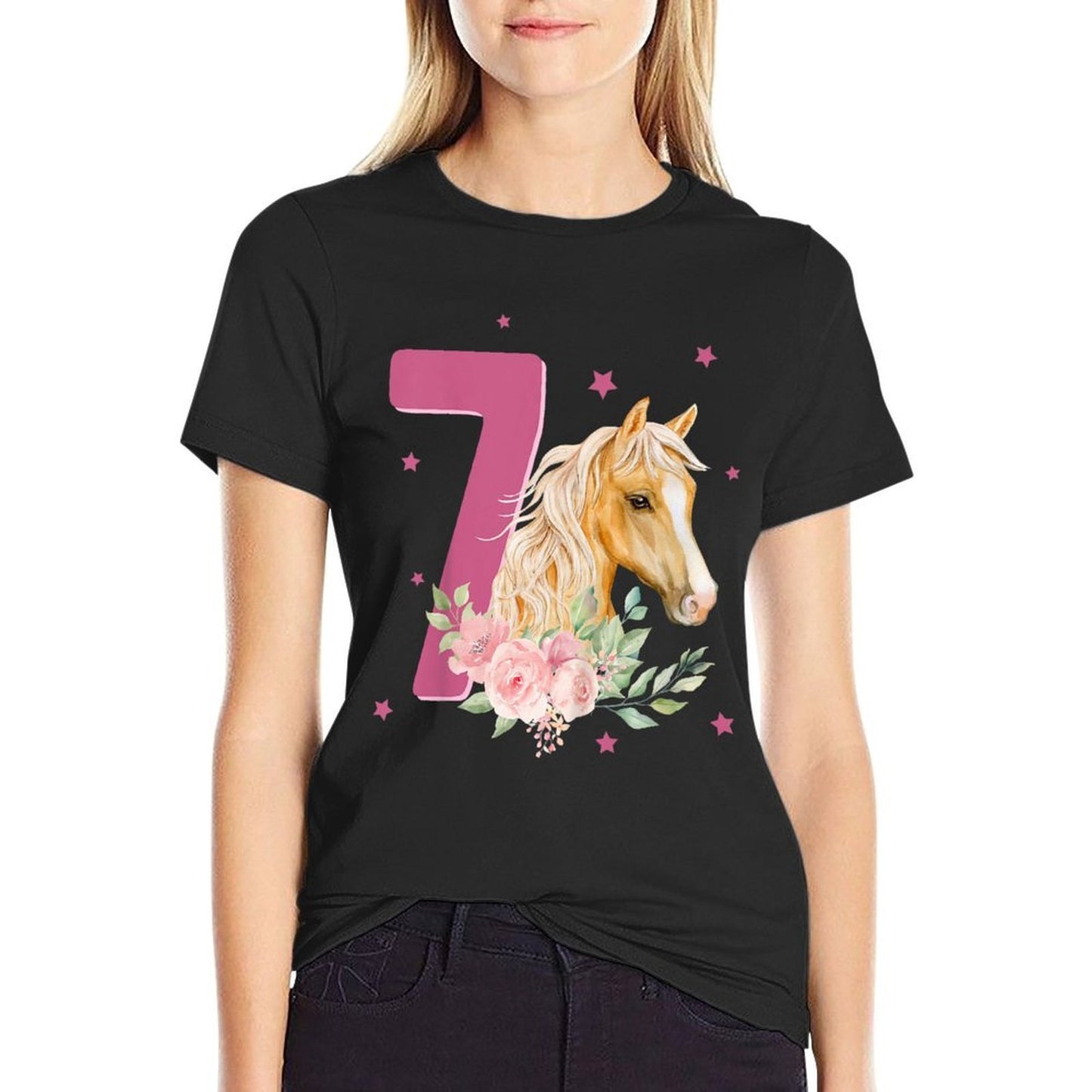 7th Birthday Horse 7 Years Old Seven Finally 7 Birthday Girl  Relaxed-fit T-Shirt