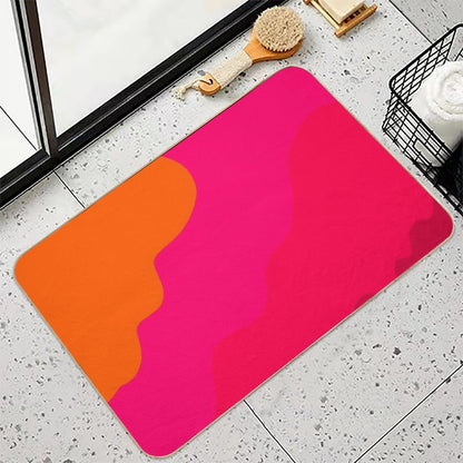 Hot Pink to Orange  Easy To Clean Bath Mat
