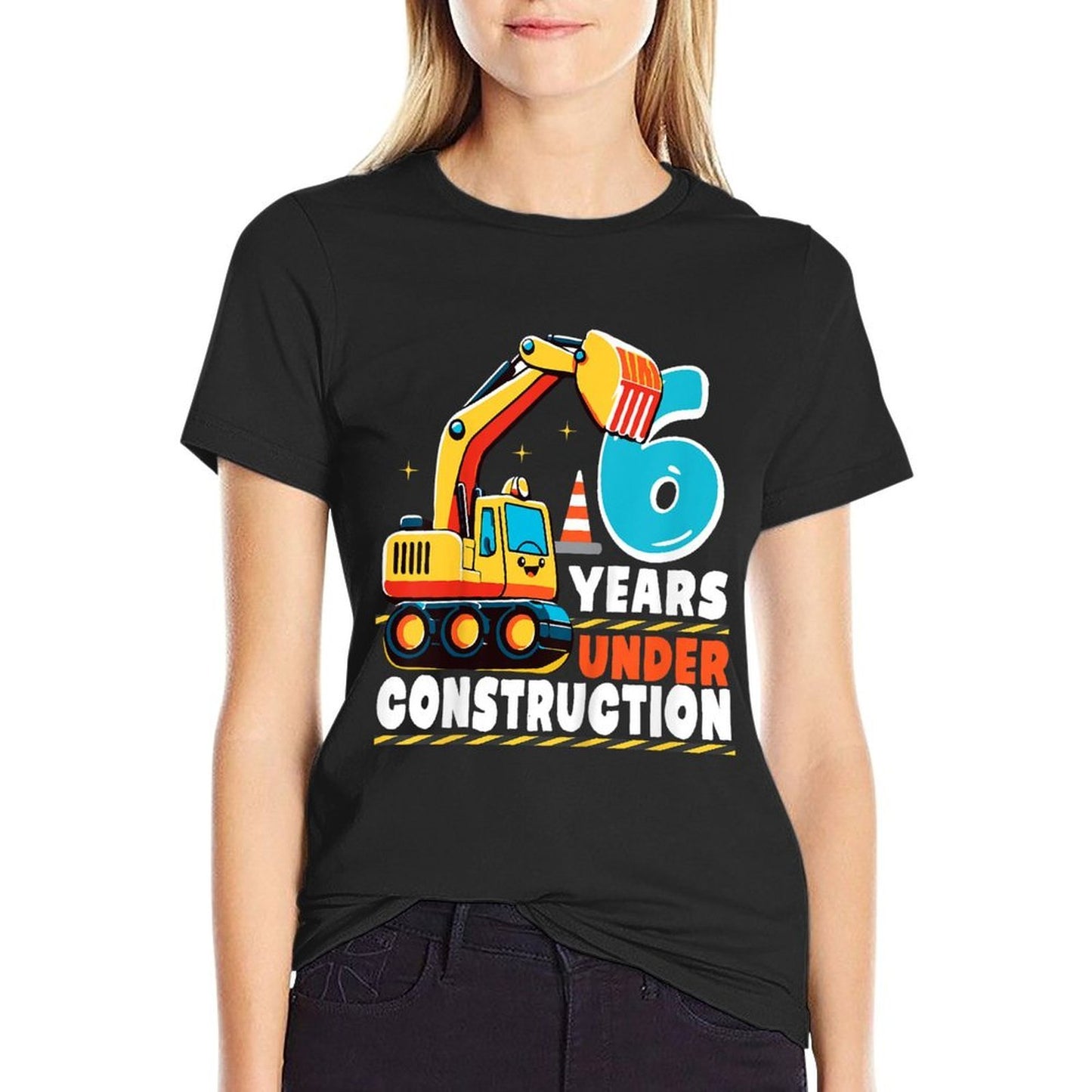 Kids 6 Years Under Construction Boy Six Year Old 6th Birthday  Versatile T-Shirt