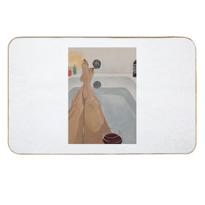 Everything Is Fine with Wine And A Bath  Easy Maintenance Bath Mat