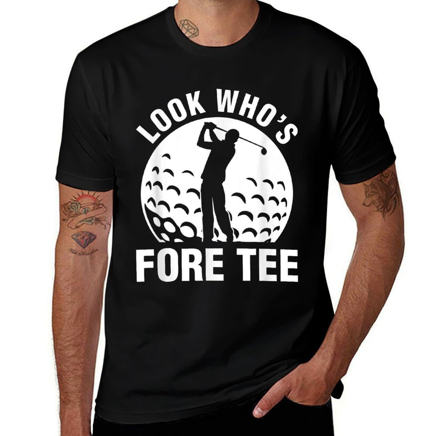 Golf 40th Birthday Look Who’s Fore 40 Forty  Cotton T-Shirt