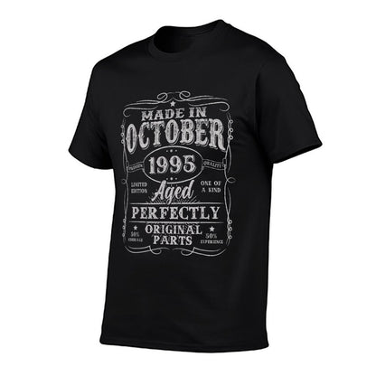 30 Years Old Made In October 1995 Vintage 30th Birthday Men  Slim-fit Cut T-Shirt