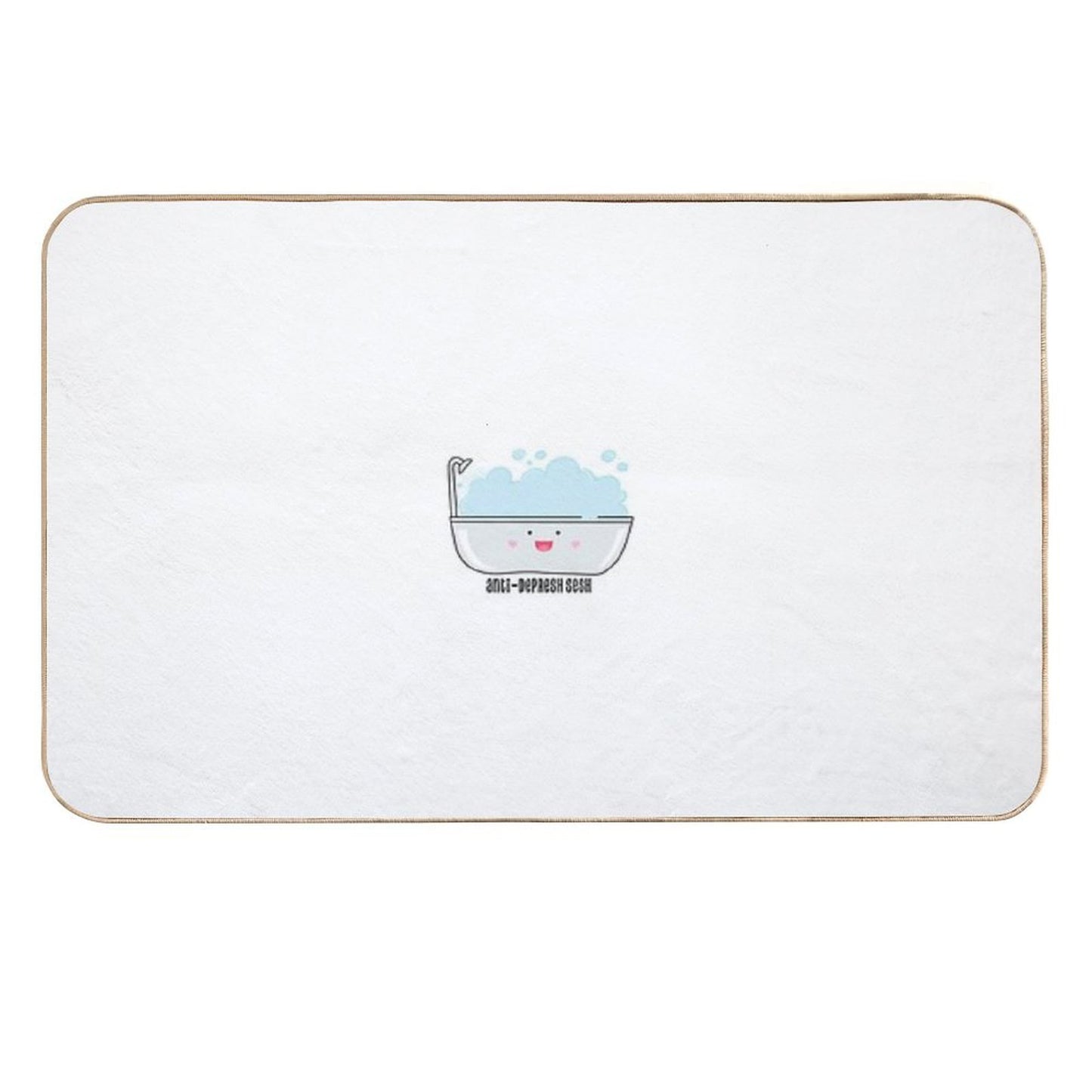 Kawaii Depression Art - Anti-depresh Sesh  Pet-Safe Bath Mat