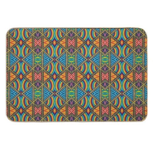 Technicolor Kaleidoscope  Easy To Clean Bath Mat
