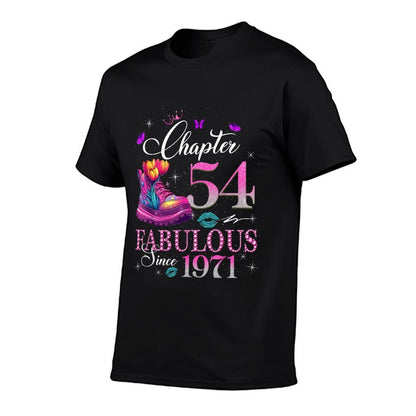 Chapter 54 Fabulous Since 1971 54th Birthday Queen Diamond  Rolled Sleeves T-Shirt