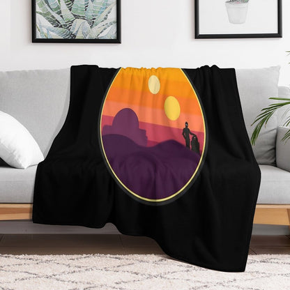 Tatooine Sunset Sustainable Throw Blanket