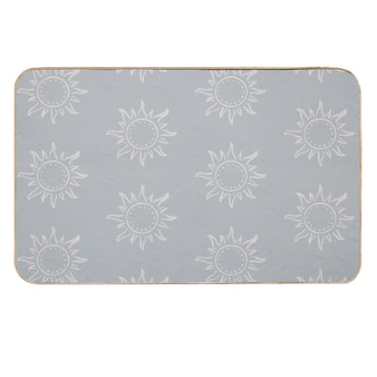 Cute Boho Sun Pattern Bohemian Aesthetic In Muted Colors Muted Teal  Non-Slip Bath Mat