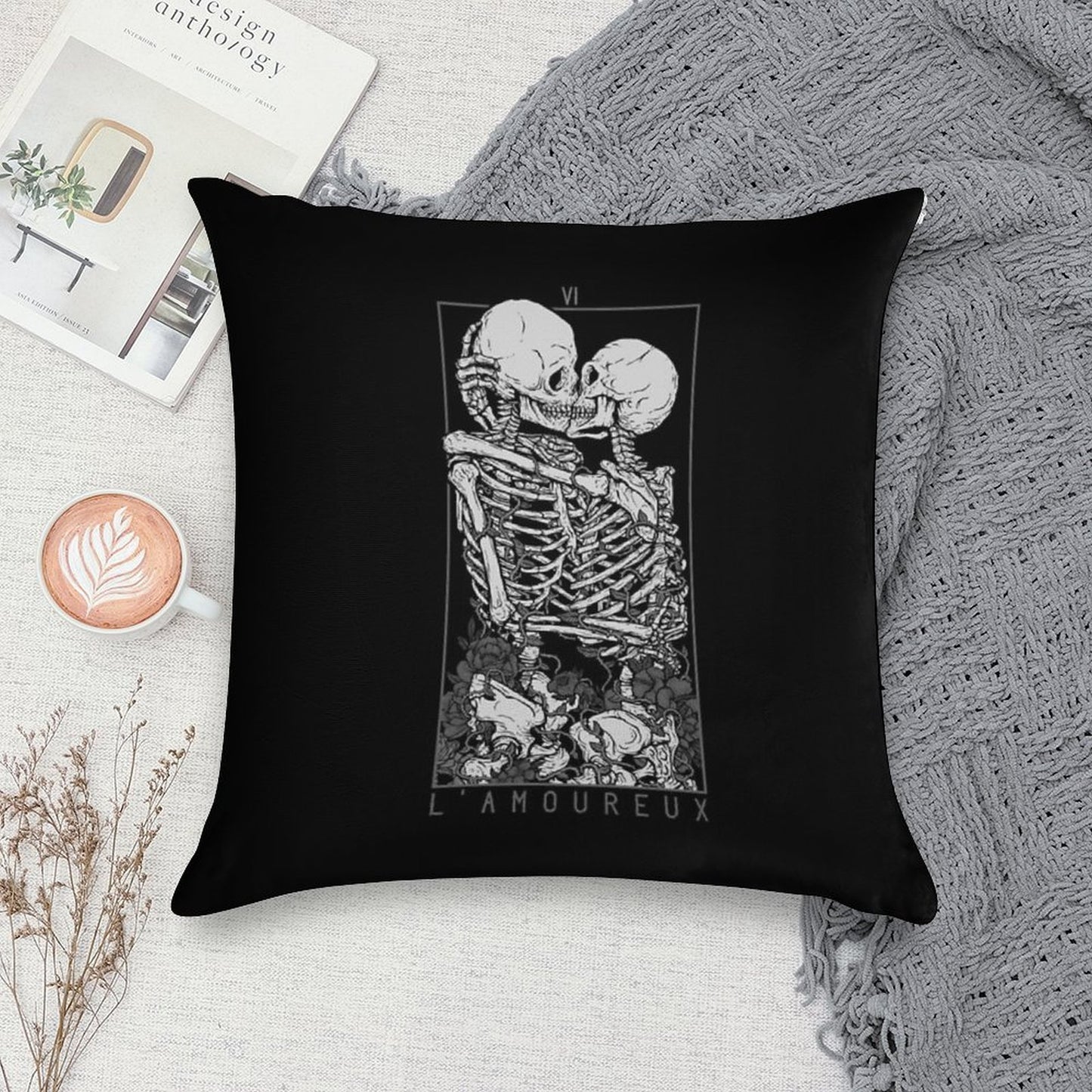 The Lovers Soft Short Plush Fabric Throw Pillow