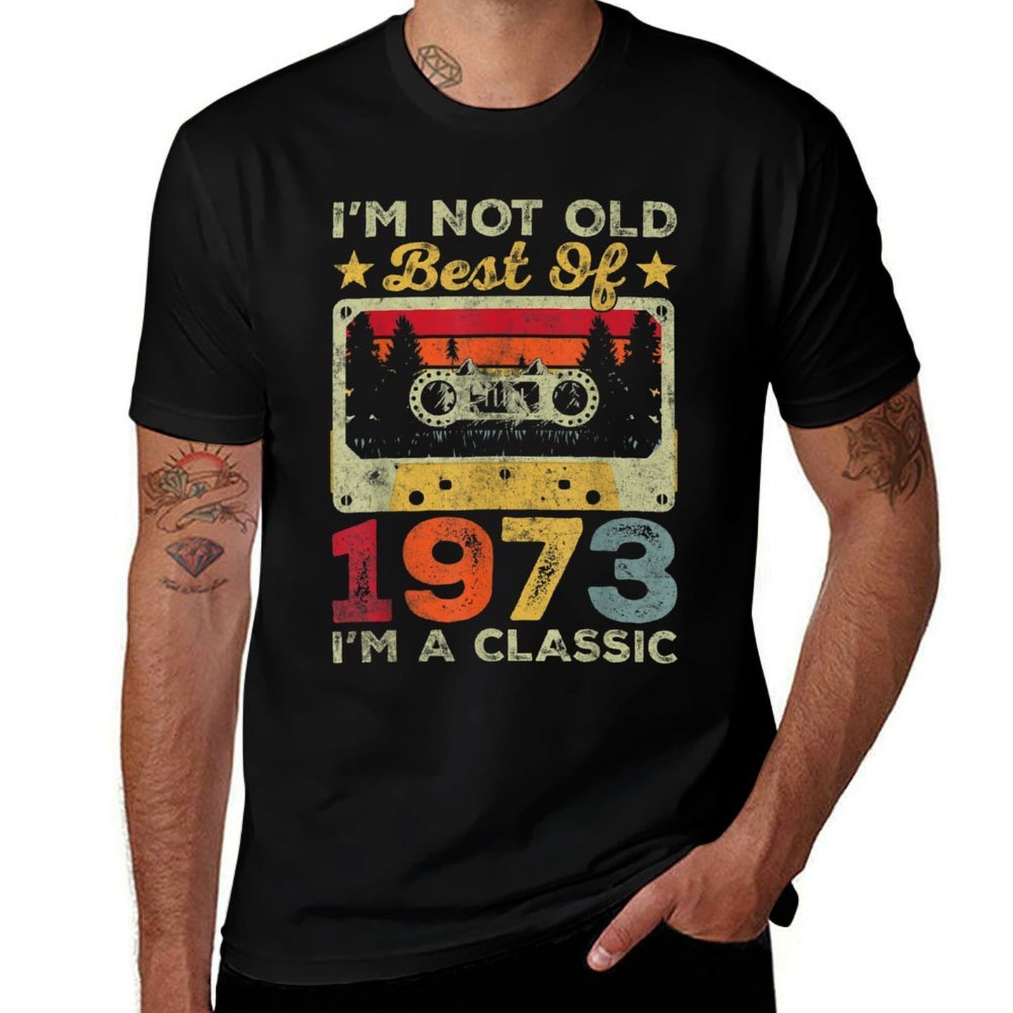 Retro Vintage Best Of 1973 Cassette 50 Years Old Birthday  Wrinkle-resistant T-Shirt