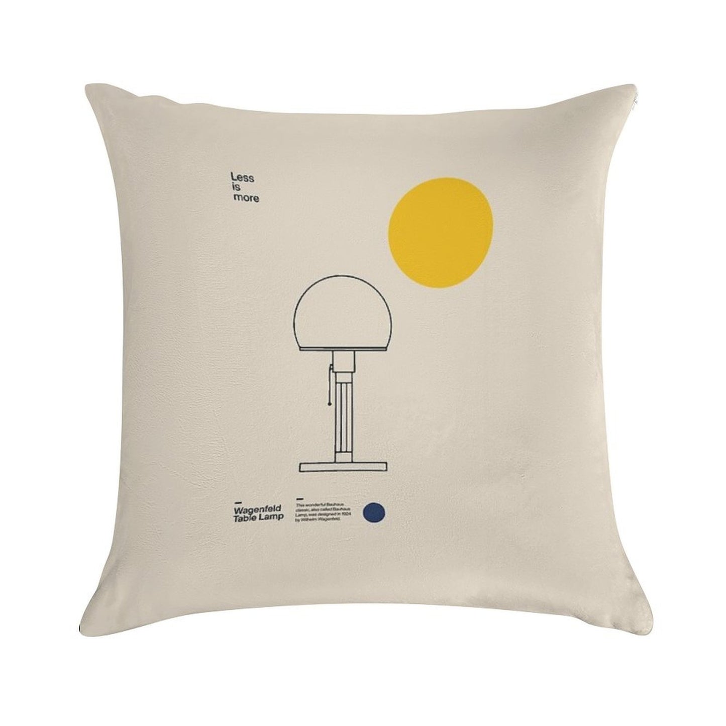 Wagenfeld Table Lamp, Wilhelm Wagenfeld, Minimal Furniture Bauhaus Design Soft Shrink-Resistant Throw Pillow