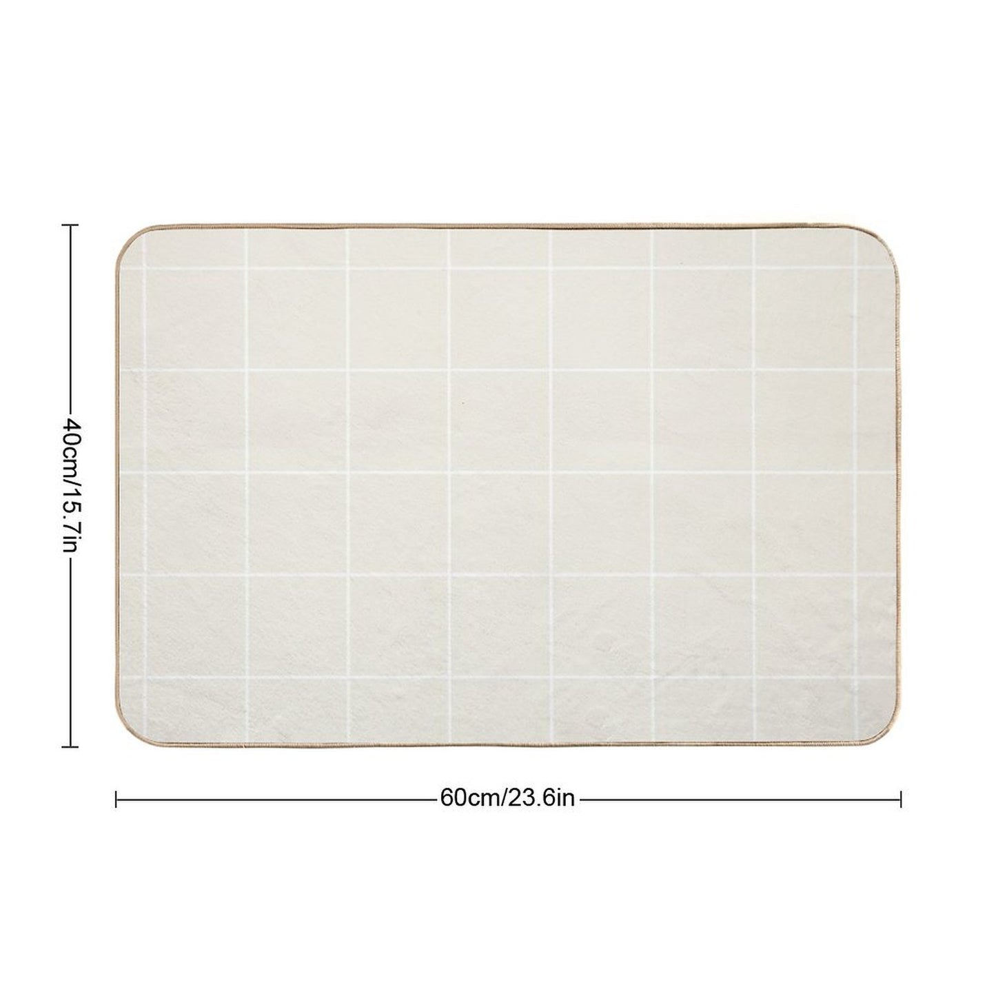Cream White Square Diamond Grid Pattern 2 Pairs Behr 2023 Color of The Year Blank Canvas D-C.-003  Eco-Friendly Bath Mat