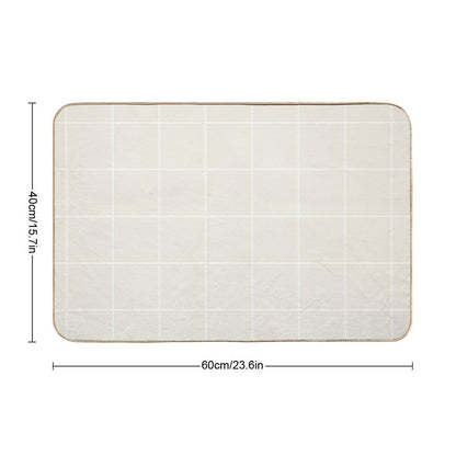 Cream White Square Diamond Grid Pattern 2 Pairs Behr 2023 Color of The Year Blank Canvas D-C.-003  Eco-Friendly Bath Mat