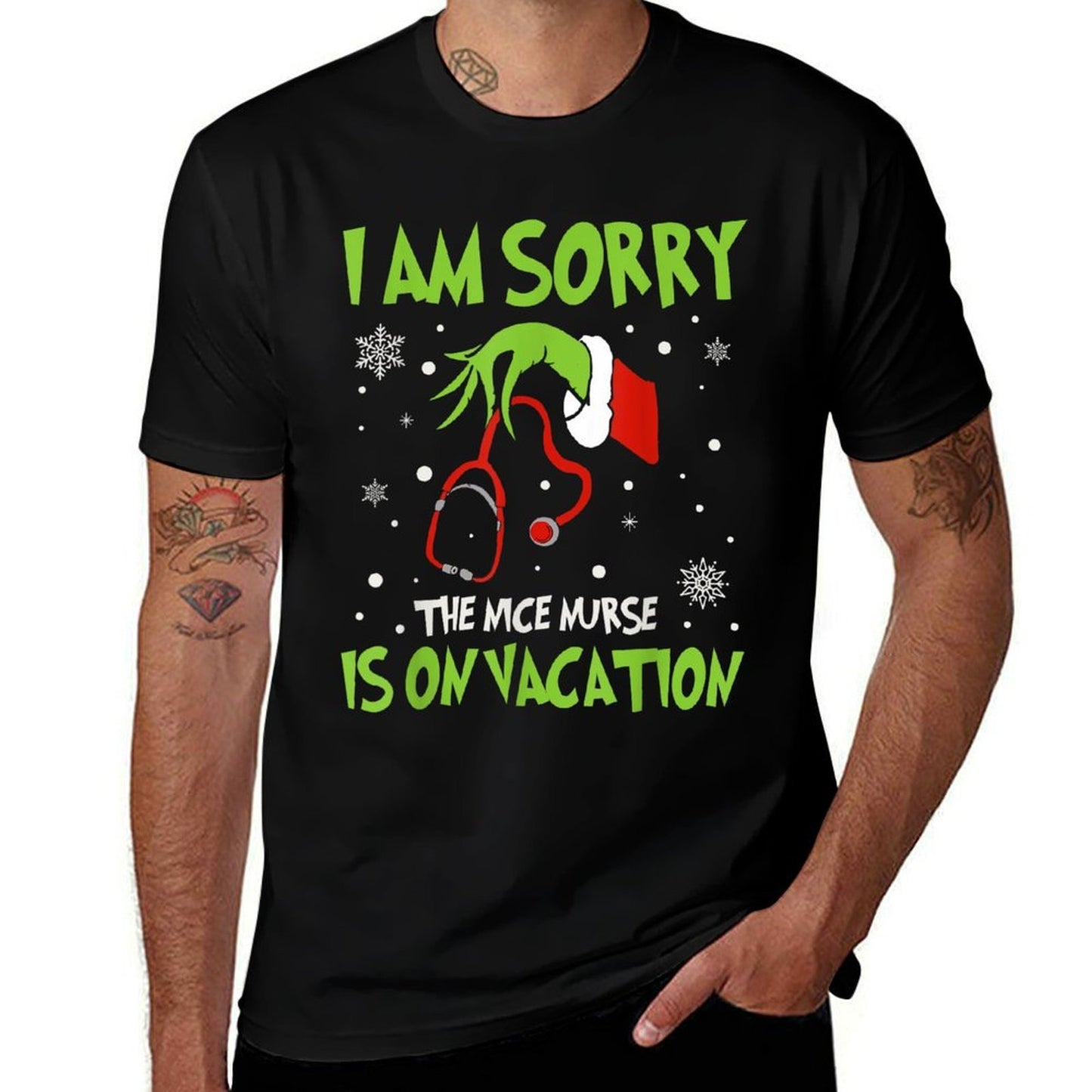 Christmas I Am Sorry The Nice Nurse Is On Vacation  Vintage-inspired T-Shirt