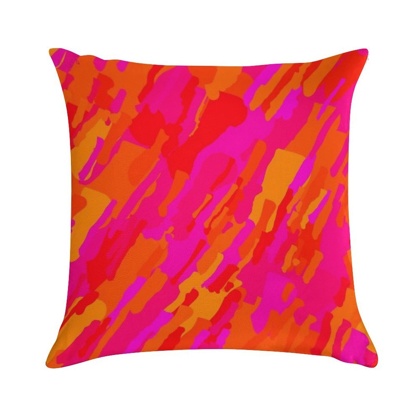 Hot Fuchsia Orange Soft Bedroom Essential Throw Pillow