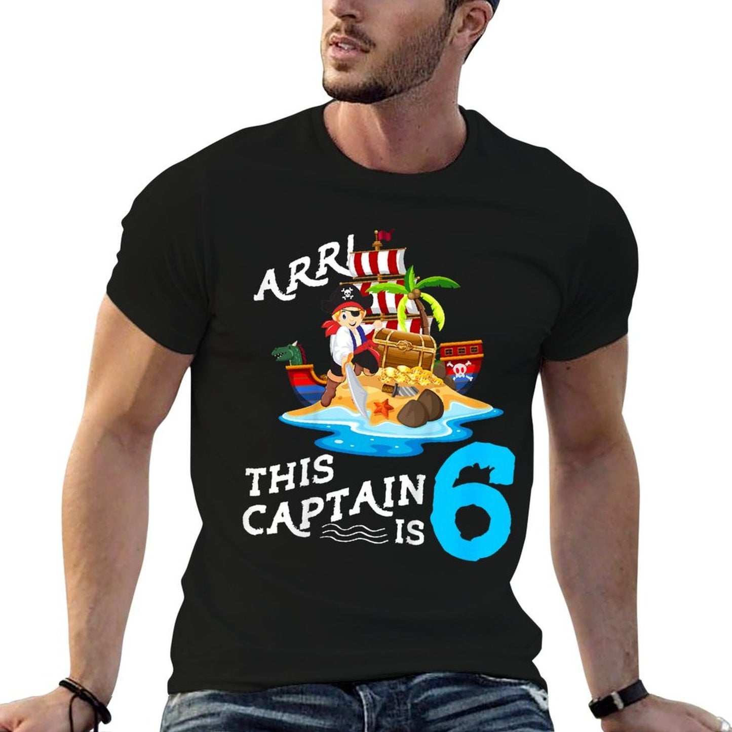 Kids 6 Year Old Pirate Birthday Boy This Captain Is 6 Comfortable T-Shirt