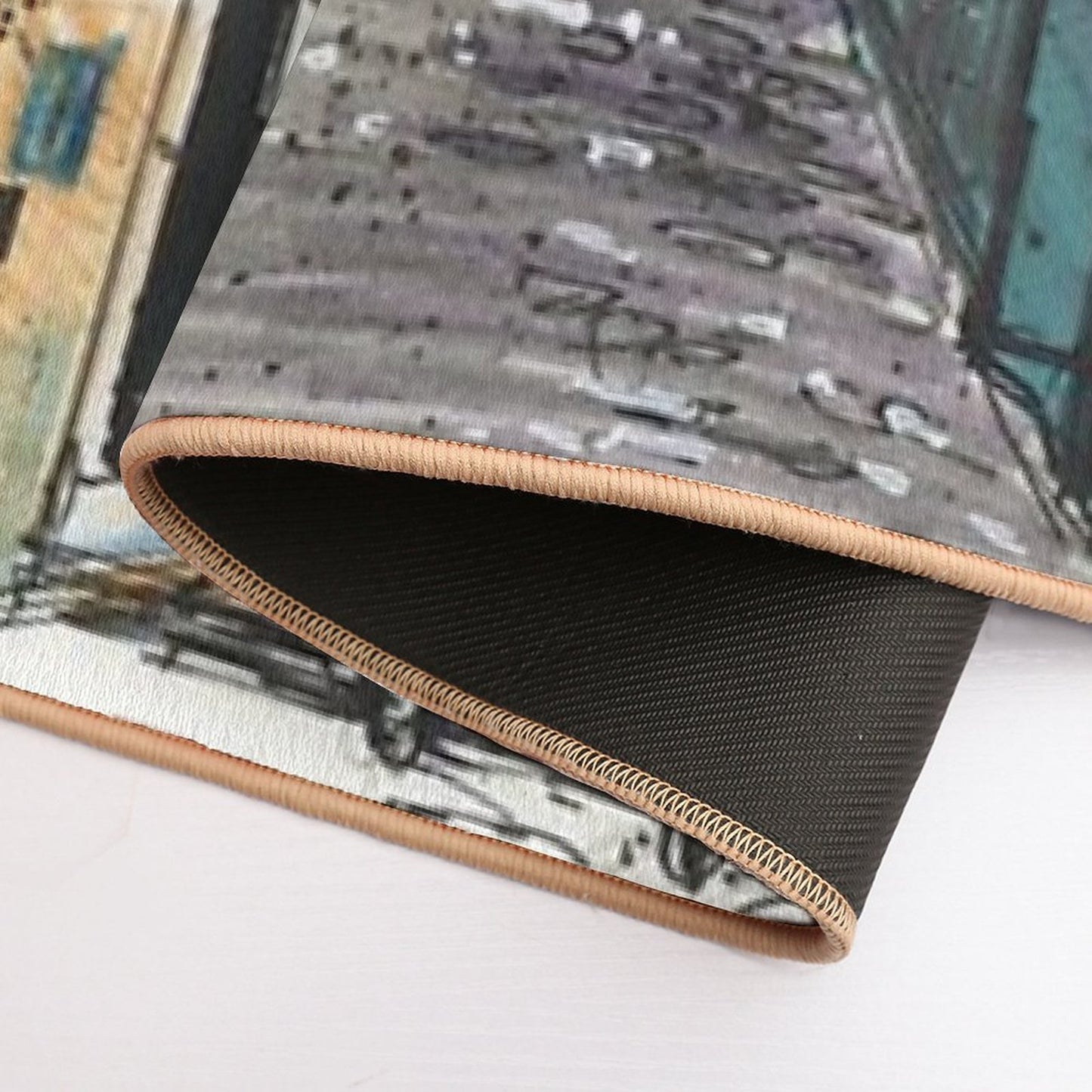 Framed Print Artwork Showing Village Sidestreet, Ferragudo, Portugal  Eco-Friendly Bath Mat